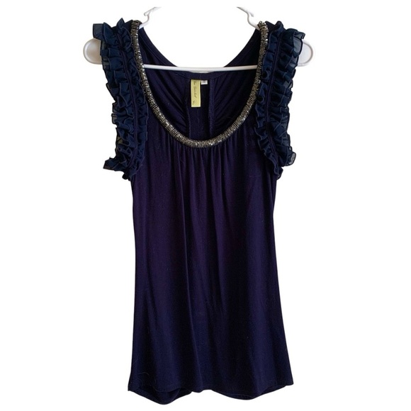 Bee Stiched Navy Gorgeous Top Boutique purchase - Picture 3 of 13